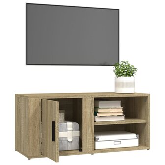 Tv-meubel 80x31,5x36 cm bewerkt hout sonoma eikenkleurig 5