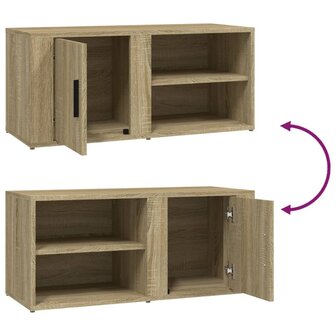 Tv-meubel 80x31,5x36 cm bewerkt hout sonoma eikenkleurig 9