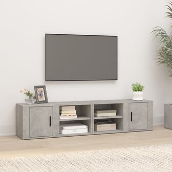 Tv-meubels 2 st 80x31,5x36 cm bewerkt hout betongrijs 1