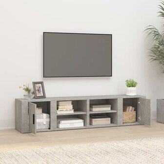 Tv-meubels 2 st 80x31,5x36 cm bewerkt hout betongrijs 3