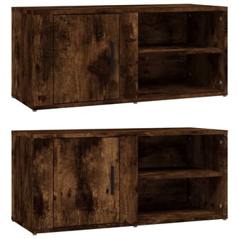 Tv-meubels 2 st 80x31,5x36 cm bewerkt hout gerookt eikenkleurig 2