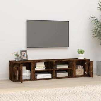 Tv-meubels 2 st 80x31,5x36 cm bewerkt hout gerookt eikenkleurig 3