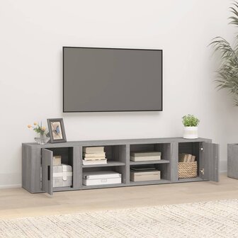 Tv-meubels 2 st 80x31,5x36 cm bewerkt hout grijs sonoma eiken 3