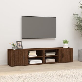 Tv-meubels 2 st 80x31,5x36 cm bewerkt hout bruin eikenkleur 1