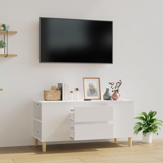 Tv-meubel 102x44,5x50 cm bewerkt hout wit 1