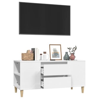 Tv-meubel 102x44,5x50 cm bewerkt hout wit 5