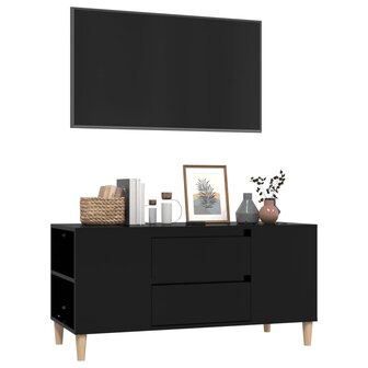 Tv-meubel 102x44,5x50 cm bewerkt hout zwart 4