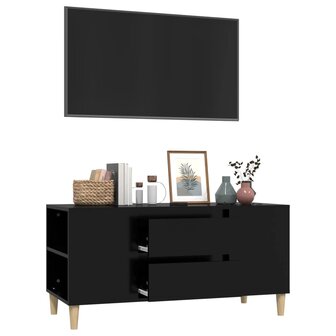 Tv-meubel 102x44,5x50 cm bewerkt hout zwart 5