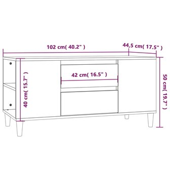 Tv-meubel 102x44,5x50 cm bewerkt hout zwart 10