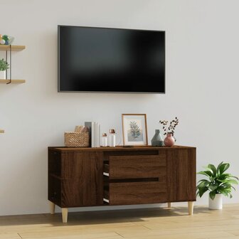 Tv-meubel 102x44,5x50 cm bewerkt hout bruin eikenkleur 1