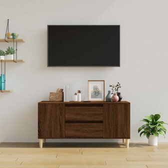 Tv-meubel 102x44,5x50 cm bewerkt hout bruin eikenkleur 3