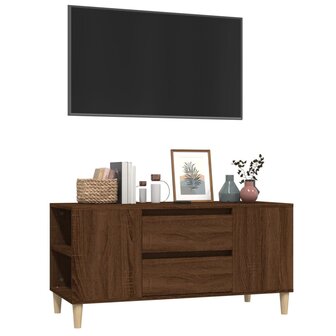 Tv-meubel 102x44,5x50 cm bewerkt hout bruin eikenkleur 4