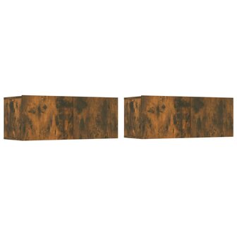 Tv-meubelen 2 st 80x30x30 cm bewerkt hout gerookt eikenkleur 2