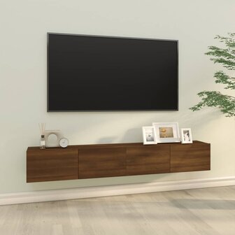 Tv-wandmeubels 2 st 100x30x30 cm hout bruin eikenkleurig 1