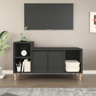 Tv-meubel 100x35x55 cm bewerkt hout zwart 1