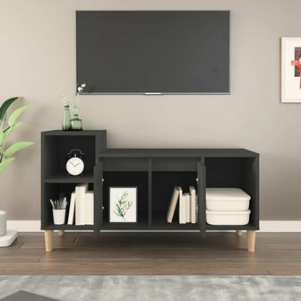 Tv-meubel 100x35x55 cm bewerkt hout zwart 3