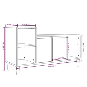 Tv-meubel 100x35x55 cm bewerkt hout zwart 9