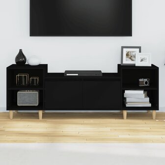 Tv-meubel 160x35x55 cm bewerkt hout zwart 3