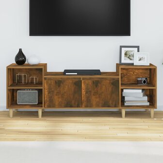 Tv-meubel 160x35x55 cm bewerkt hout gerookt eikenkleurig 3