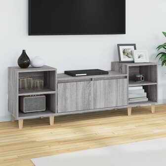 Tv-meubel 160x35x55 cm bewerkt hout grijs sonoma eikenkleurig 1