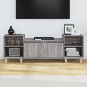 Tv-meubel 160x35x55 cm bewerkt hout grijs sonoma eikenkleurig 4