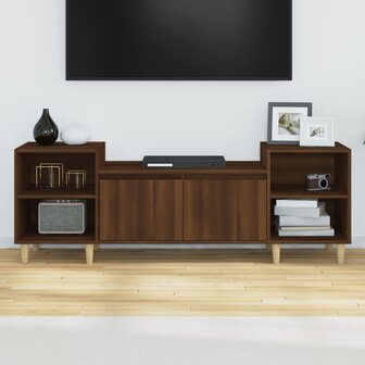 Tv-meubel 160x35x55 cm bewerkt hout bruin eikenkleur 3