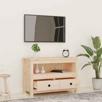 Tv-meubel 79x35x52 cm massief grenenhout 3