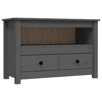 Tv-meubel 79x35x52 cm massief grenenhout grijs 2