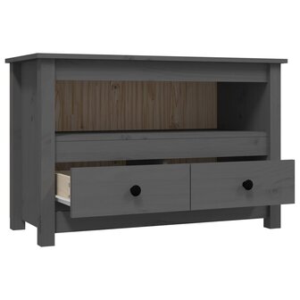 Tv-meubel 79x35x52 cm massief grenenhout grijs 7