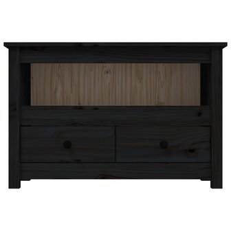 Tv-meubel 79x35x52 cm massief grenenhout zwart 6