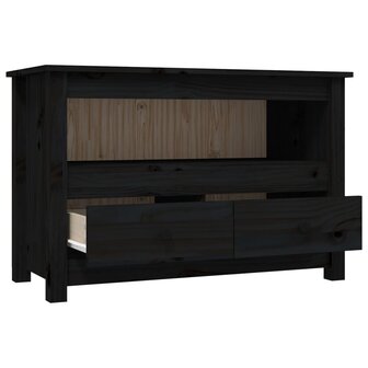 Tv-meubel 79x35x52 cm massief grenenhout zwart 7