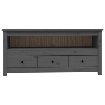 Tv-meubel 114x35x52 cm massief grenenhout grijs 6