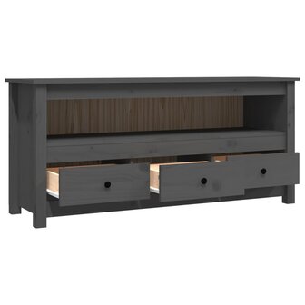 Tv-meubel 114x35x52 cm massief grenenhout grijs 7