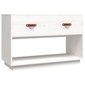 Tv-meubel 90x40x60 cm massief grenenhout wit 2