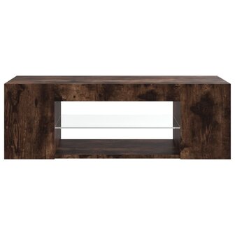 Tv-meubel met LED-verlichting 90x39x30 cm gerookt eikenkleurig 8