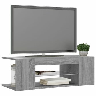 Tv-meubel met LED-verlichting 90x39x30 cm grijs sonoma eiken 7