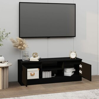 Tv-meubel met deur 102x30x36 cm zwart 3