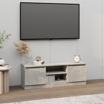 Tv-meubel met deur 102x30x36 cm betongrijs 1