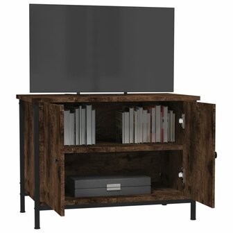 Tv-meubel met deuren 60x35x45 cm bewerkt hout bruin eiken 4