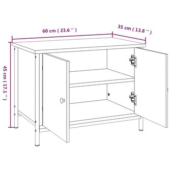 Tv-meubel met deuren 60x35x45 cm bewerkt hout bruin eiken 10