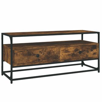 Tv-meubel 100x35x45 cm bewerkt hout gerookt eikenkleurig 2