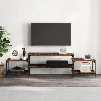 Tv-meubel 197x35x52 cm bewerkt hout gerookt eikenkleurig 3