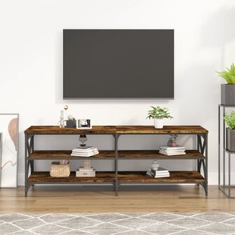 Tv-meubel 140x40x50 cm bewerkt hout gerookt eikenkleurig 3