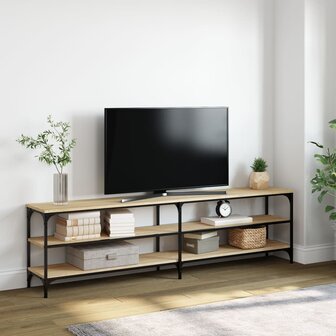 Tv-meubel 180x30x50 cm bewerkt hout metaal sonoma eikenkleurig 1