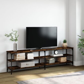 Tv-meubel 180x30x50 cm bewerkt hout metaal gerookt eikenkleurig 1