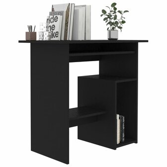 Bureau 80x45x74 cm bewerkt hout zwart 3