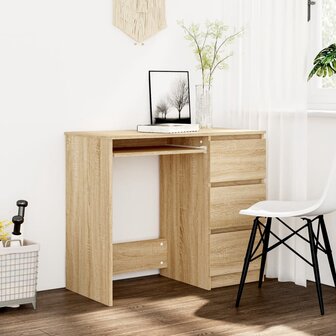 Bureau 90x45x76 cm bewerkt hout sonoma eikenkleurig 1