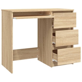 Bureau 90x45x76 cm bewerkt hout sonoma eikenkleurig 4