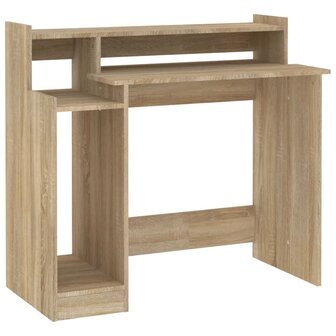 Bureau met LED-verlichting 97x45x90 cm hout sonoma eikenkleurig 3