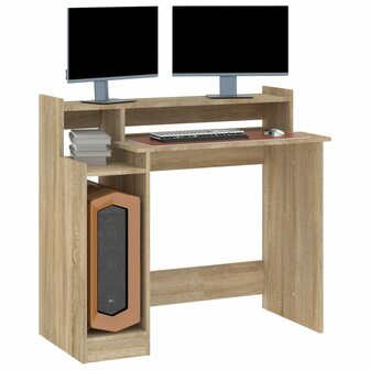 Bureau met LED-verlichting 97x45x90 cm hout sonoma eikenkleurig 7